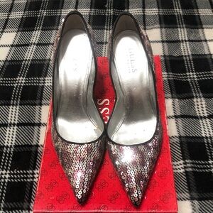 Guess Pink Sequin Pointed-Toe Pumps 7.5